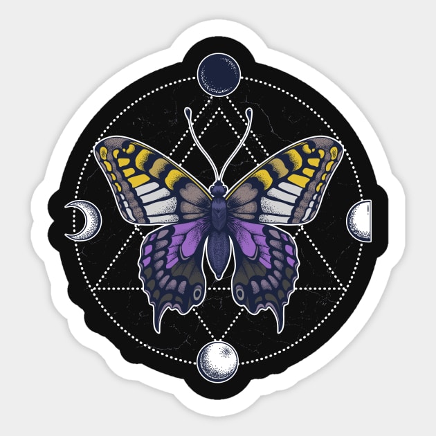 Nonbinary Butterfly Sticker by Psitta